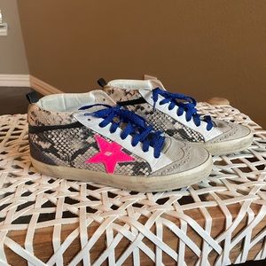 GOLDEN GOOSE Mid Star Snake Print Sneakers